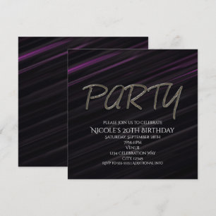 Invitation pour la fête d'anniversaire Black & Pur