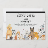 Invitation pour la fête d'anniversaire, Chiens mig (Devant)