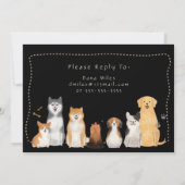 Invitation pour la fête d'anniversaire, Chiens mig (Dos)