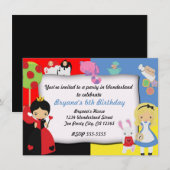 Invitation pour la fête d'anniversaire d'Alice au  (Devant / Derrière)