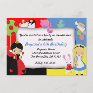 Invitation pour la fête d'anniversaire d'Alice au 