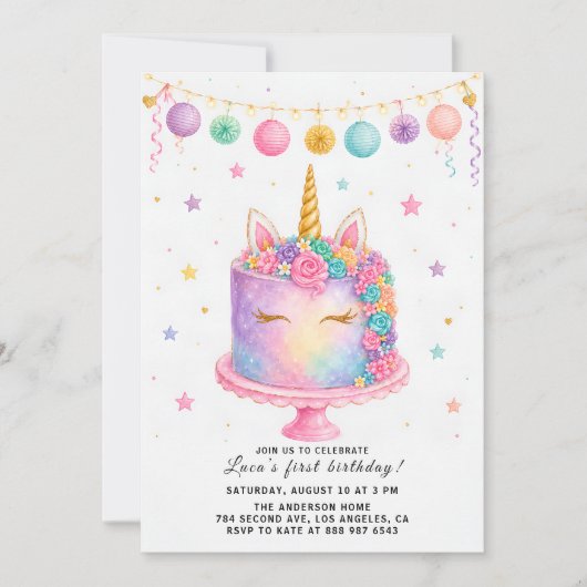 Invitation pour la fête d'anniversaire de 1 an de (Devant)