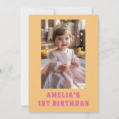 Invitation pour la fête d'anniversaire de 1 an de (Dos)