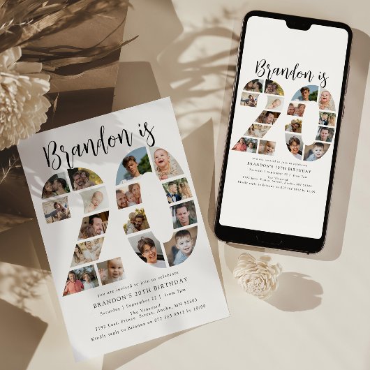 Invitation pour la fête d'anniversaire de 20 ans d