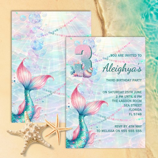 Invitation pour la fête d'anniversaire de 3 ans de