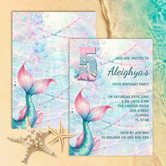 Invitation pour la fête d'anniversaire de 5 ans de
