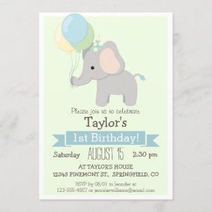 Invitation pour la fête d'anniversaire de Baby Ele