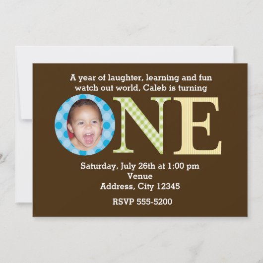 Invitation pour la fête d'anniversaire de garçons (Devant)