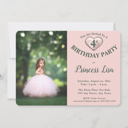 Invitation pour la fête d'anniversaire de l'enfant (Devant)