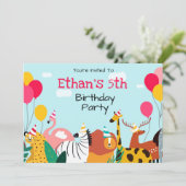 Invitation pour la fête d'anniversaire de l'enfant (Debout devant)