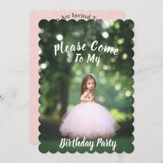 Invitation pour la fête d'anniversaire de l'enfant (Devant / Derrière)