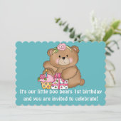 Invitation pour la fête d'anniversaire de l'ours L (Debout devant)