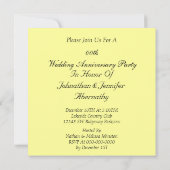 Invitation pour la fête d'anniversaire de mariage (Dos)