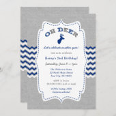 Invitation pour la fête d'anniversaire de Oh Deer  (Devant / Derrière)