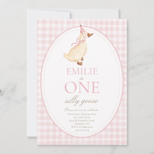 Invitation pour la fête d'anniversaire de ONE Sill (Devant)