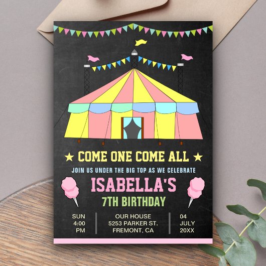 Invitation pour la fête d'anniversaire des filles