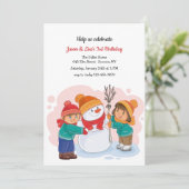 Invitation pour la fête d'anniversaire des jumeaux (Debout devant)