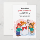 Invitation pour la fête d'anniversaire des jumeaux (Devant / Derrière)