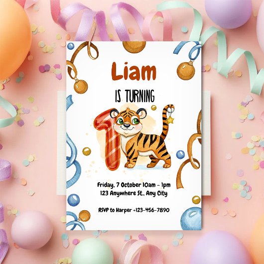 Invitation pour la fête d'anniversaire du 1er anni