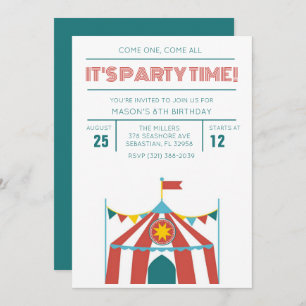 Invitation pour la fête d'anniversaire du cirque p