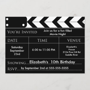 Invitation pour la fête d'anniversaire du FILM