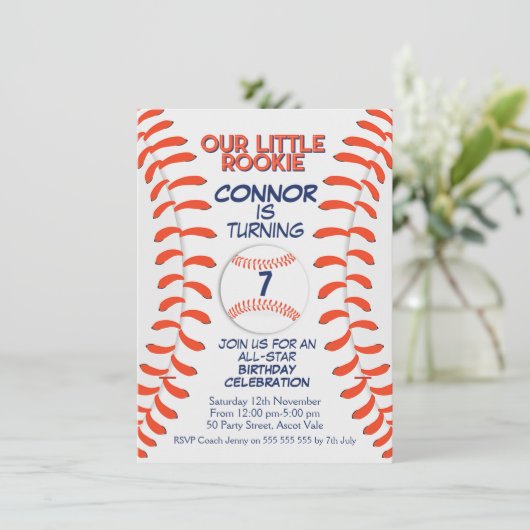 Invitation pour la fête d'anniversaire du garçon d (Debout devant)