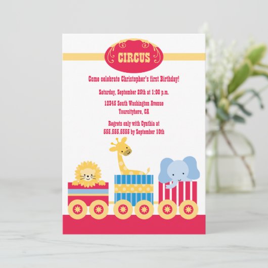 Invitation pour la fête d'anniversaire du train de (Debout devant)