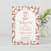 Invitation pour la fête de bébé fille Holy Cow (Debout devant)