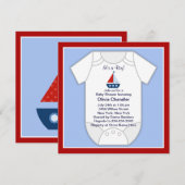 Invitation pour la fête de bébé garçon à la voile  (Devant / Derrière)