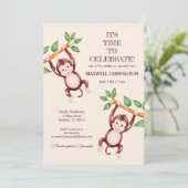 Invitation pour la fête de bébé garçon Bambino (Debout devant)