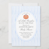 Invitation pour la fête de bébé garçon Blue Pumpki (Devant)