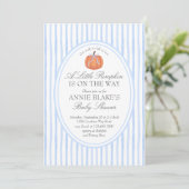 Invitation pour la fête de bébé garçon Blue Pumpki (Debout devant)