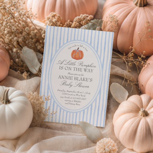 Invitation pour la fête de bébé garçon Blue Pumpki