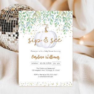 Invitation pour la fête de bébé petite citrouille