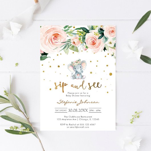 Invitation pour la fête de bébé 'Sip & See Little