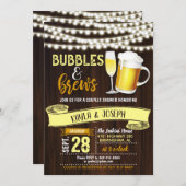 Invitation pour la fête de couples Bulles & Bières (Devant / Derrière)