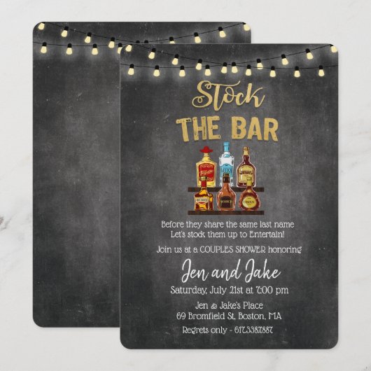 Invitation pour la fête de couples et mixte Stock (Devant / Derrière)