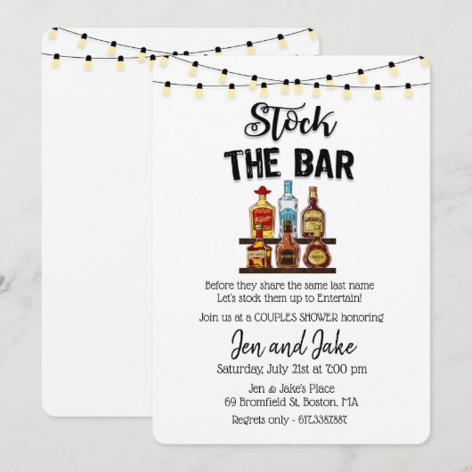 Invitation pour la fête de couples et mixte Stocke (Devant / Derrière)