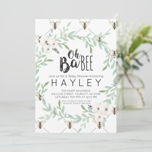 Invitation pour la fête de future maman Bumble Bee (Debout devant)