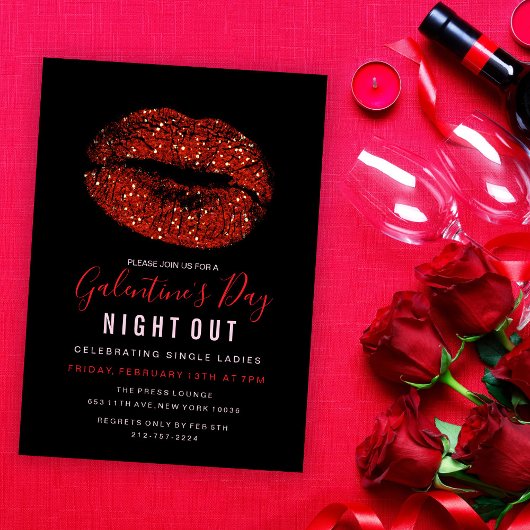 Invitation pour la fête de Galentine's Day avec lè