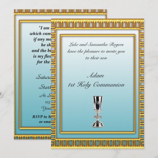Invitation pour la fête de la 1ère communion (Devant / Derrière)
