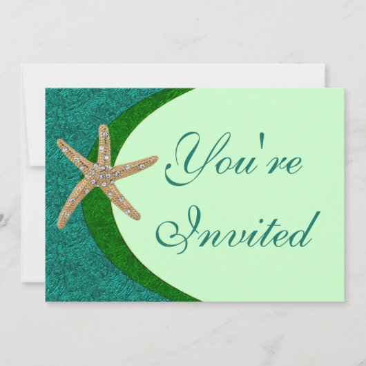 Invitation pour la fête de l'étoile de mer ornée d (Devant)