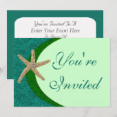 Invitation pour la fête de l'étoile de mer ornée d (Devant / Derrière)