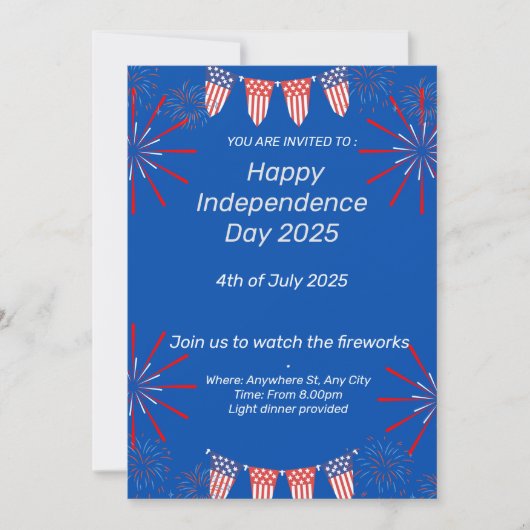 Invitation pour la fête de l'indépendance (Devant)