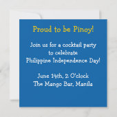 Invitation pour la fête de l'indépendance des Phil (Dos)