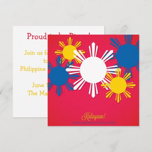 Invitation pour la fête de l'indépendance des Phil (Devant / Derrière)
