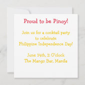 Invitation pour la fête de l'indépendance des Phil (Dos)