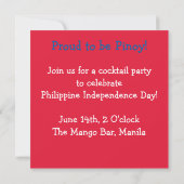 Invitation pour la fête de l'indépendance philippi (Dos)