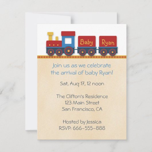 Invitation pour la Fête de Naissance d'un Garçon : (Devant)