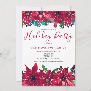 Invitation pour la fête de Noël au Poinsettia Roug